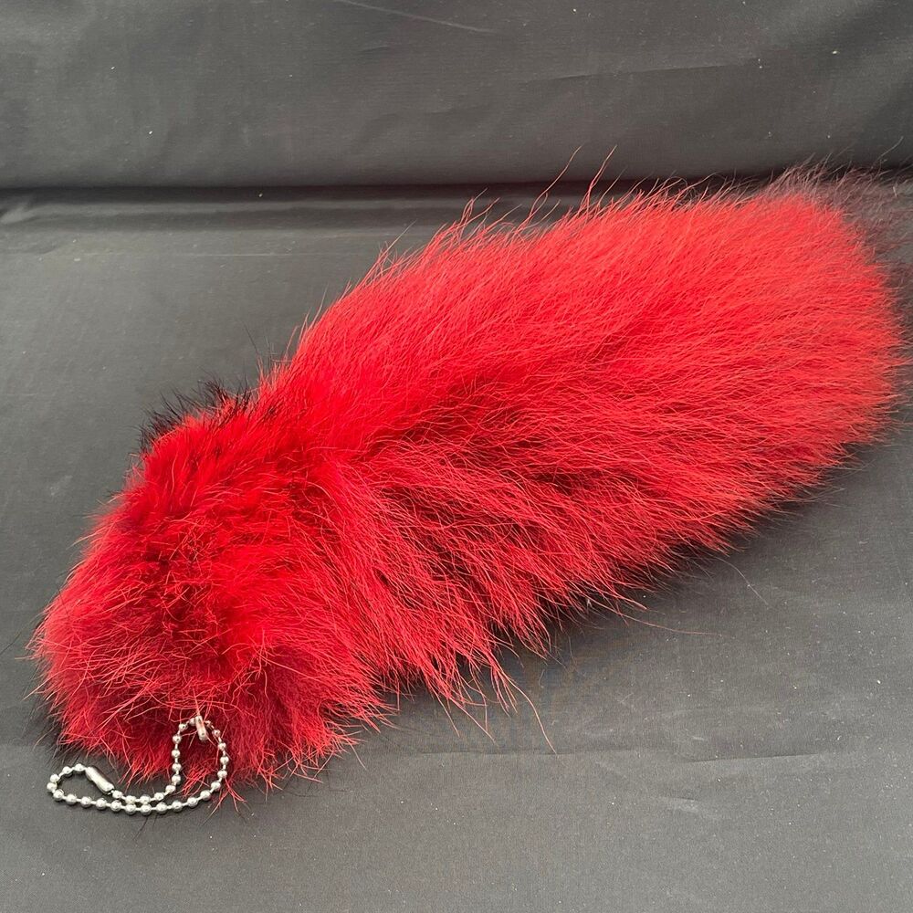 Real Authentic Fox Fur Furry Red Black Tail MD Renaissance Festival Cosplay